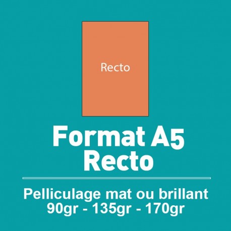 Flyers A5 Recto de 90 à 170 gr option pelliculage