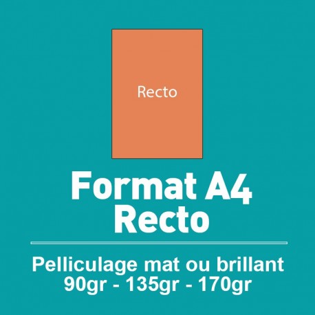 Flyers A4 Recto de 90 à 170 gr option pelliculage
