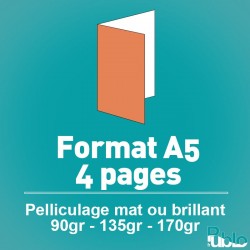 Flyers A5 4 pages de 90 à 170 gr option pelliculage