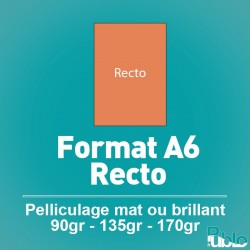 Flyers A6 Recto de 90 à 170 gr option pelliculage
