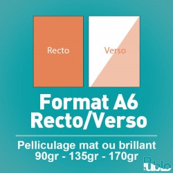 Flyers A6 Recto/Verso de 90 à 170 gr option pelliculage