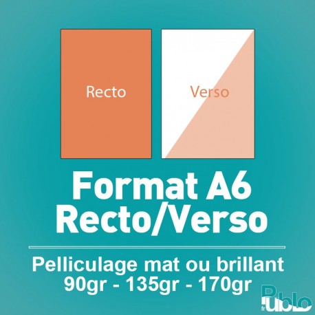 Flyers A6 Recto/Verso de 90 à 170 gr option pelliculage