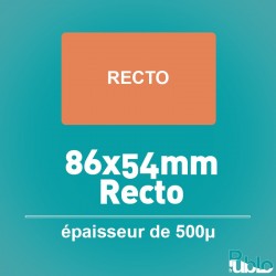 Carte PVC 500µ 86x54mm, Recto et Recto/Verso