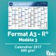 Calendrier A3 2017 400g/m² inscriptible Recto