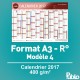 Calendrier A3 2017 400g/m² inscriptible Recto