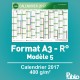 Calendrier A3 2017 400g/m² inscriptible Recto