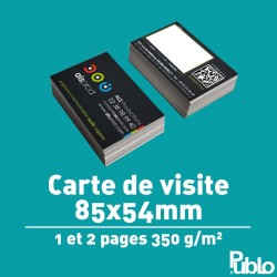 Carte de visite, 1 et 2 pages, option pelliculage