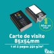 Carte de visite, 1 et 2 pages, option pelliculage