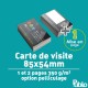 Carte de visite, 1 et 2 pages, option pelliculage