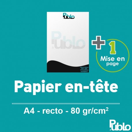 Papier en-tête A4 Mise en page, impression en option
