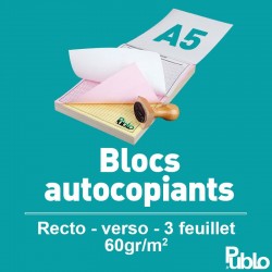 10 blocs A5 de 50 autocopiants de 3 volets