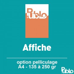 Affiches A4 Recto de 135 à 250 gr option pelliculage
