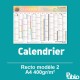 Calendrier A4 2017 400g/m² inscriptible Recto