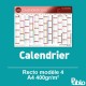 Calendrier A4 2017 400g/m² inscriptible Recto