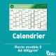 Calendrier A4 2017 400g/m² inscriptible Recto