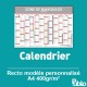 Calendrier A4 2017 400g/m² inscriptible Recto