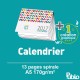 Calendrier 2017 Spirale A5 13 pages inscriptible