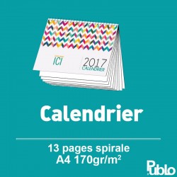 Calendrier 2017 Spirale A4 13 pages inscriptibles