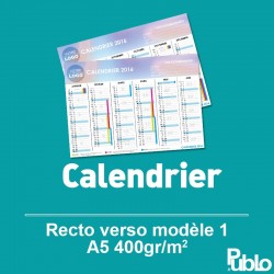 Calendrier A5 2017 inscriptible Recto Verso