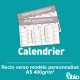 Calendrier A5 2017 400g/m² inscriptible Recto Verso