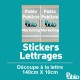 Stickers Lettrages - Dimensions 140cm X 10cm
