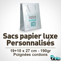 Sacs luxes couchés blancs personnalisés
