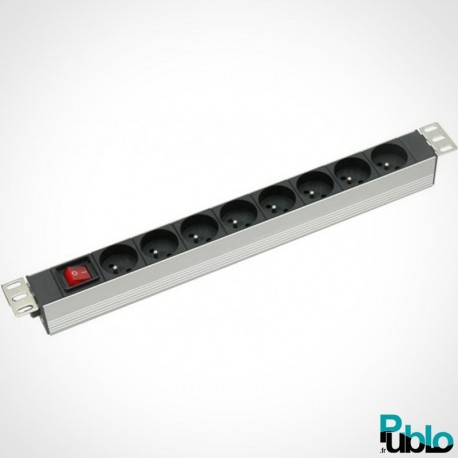 Bloc alim 19'' 8 prises + interrupteur