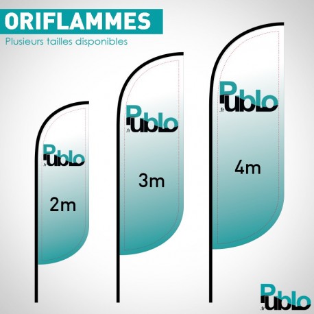Drapeaux Oriflammes - 2m / 3m / 4m