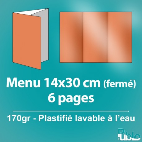 Menu - dépliant 6 pages (42x29,7cm ouvert)