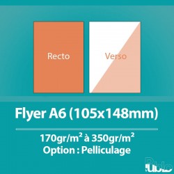 Flyers A6 Recto/Verso - 250gr - 350gr