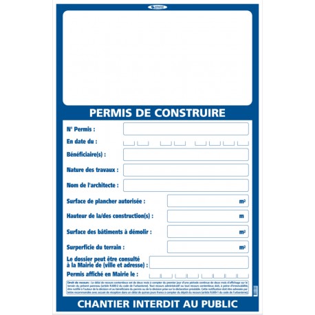 Panneaux - Permis de construire