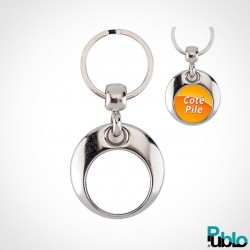 Porte clés rond en acier