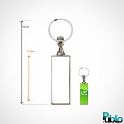 Porte clés rectangulaire en acier