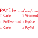 Tampon Payé + Mode de paiement