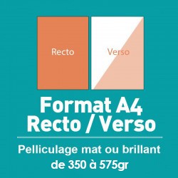 Flyers A4 R/V de 350 à 575gr option pelliculage