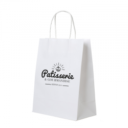 Sac papier kraft blanc lisse personnalisable
