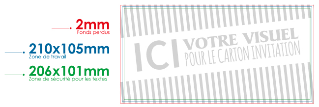 Gabarit template carton d'invitation